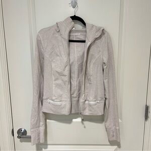 Lululemon Tan Cream Full Zip Hooded Crop Jacket